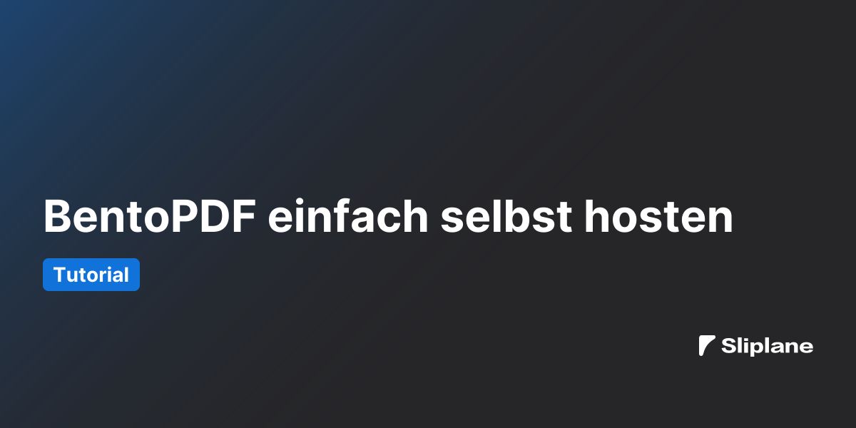 BentoPDF einfach selbst hosten