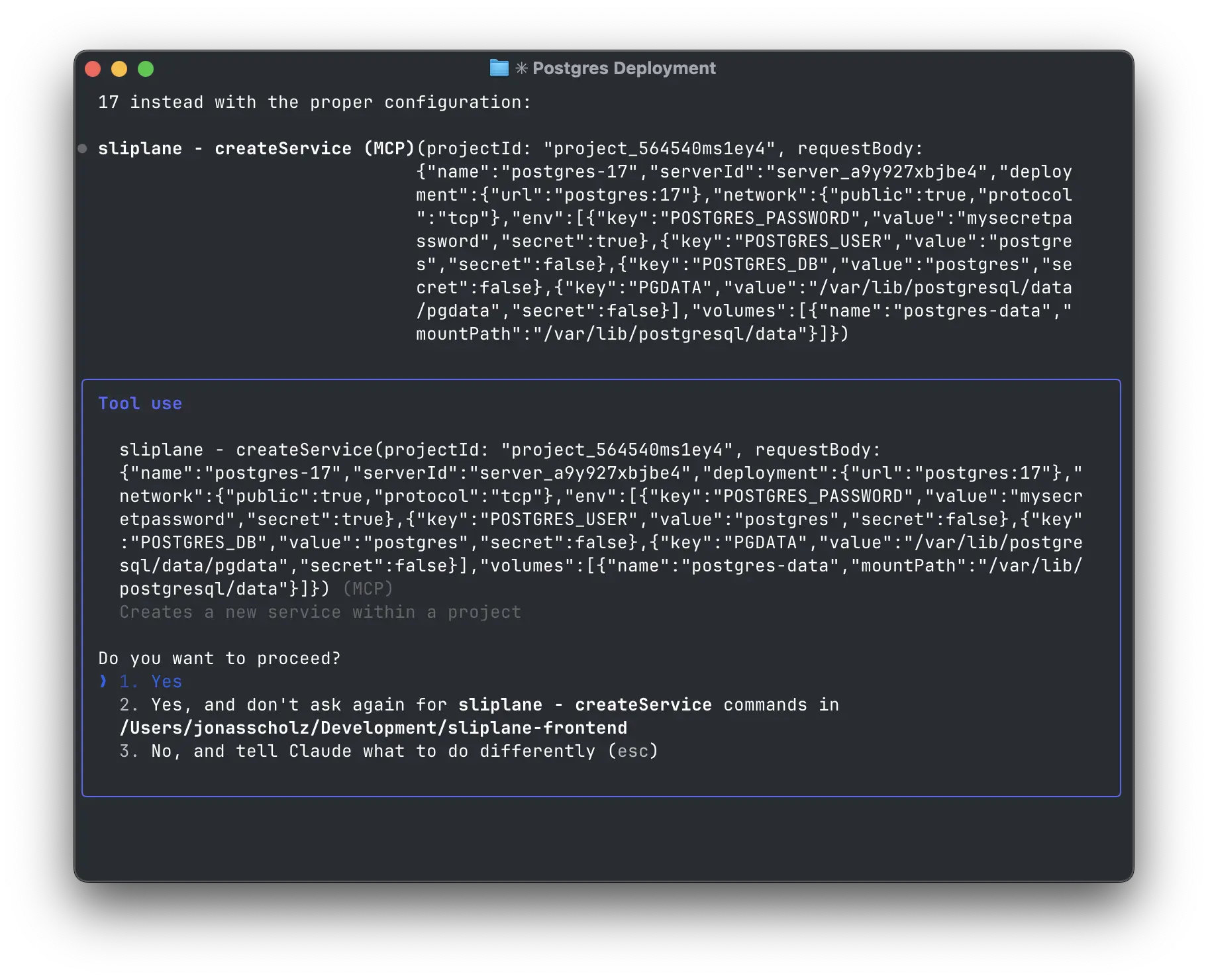Sliplane MCP Server debugging deployment